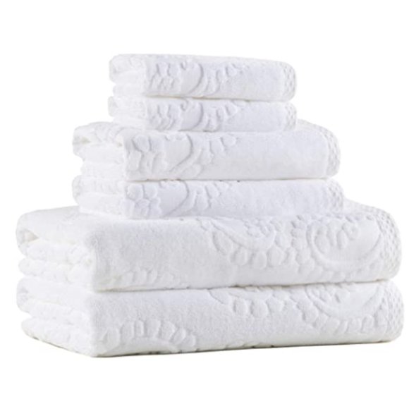 "Emma" Textured Bath Towel Set - Picture 3 of 5